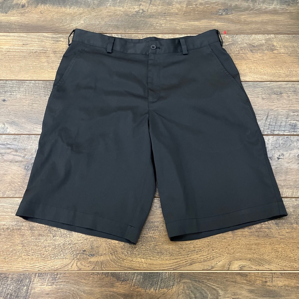 Nike Golf Dri-FIT Shorts Mens 32 Black Flat Front Performance Golf Active Sporty
